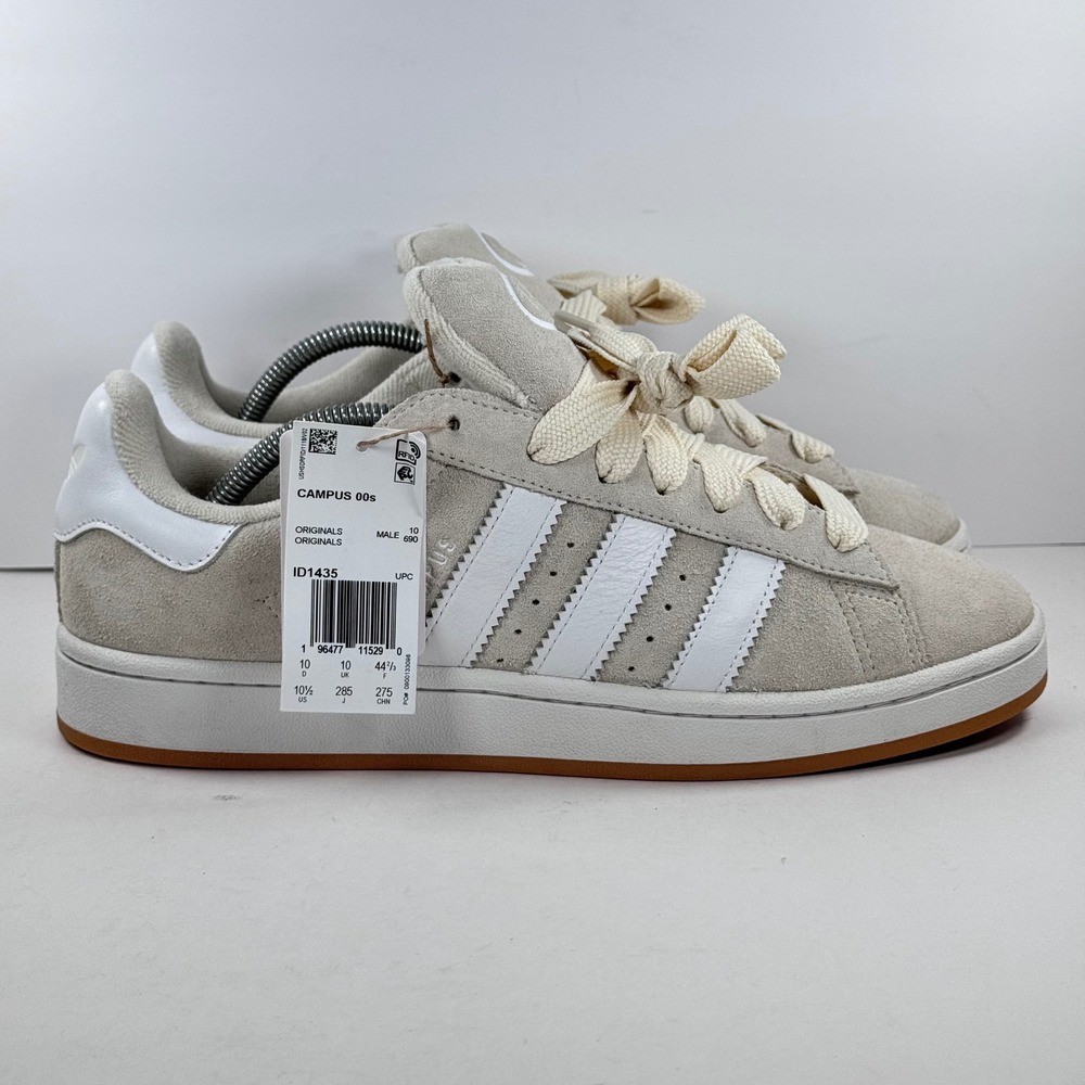 Adidas Campus 00s Grey White Suede Gum Sole Sneakers ID1435 Mens 10.5